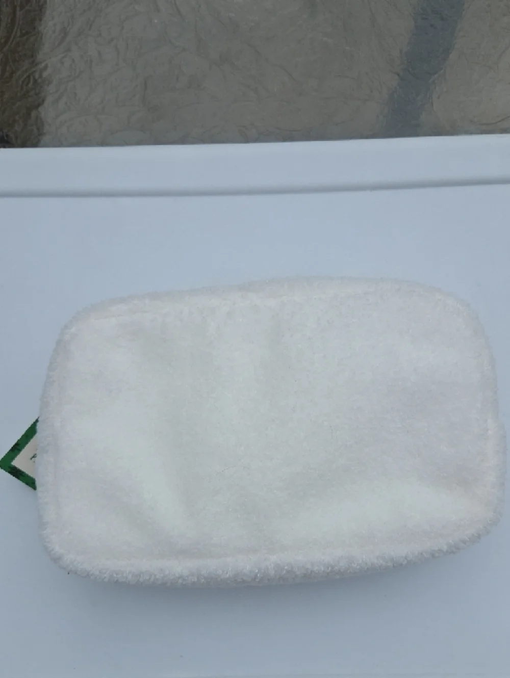 Sherpa Plush 'STUFF' Pouch in Multicolor Letters Cosmetic Bag